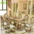 Import OE-FASHION new classic popular dining room furniture table set new design wooden carving top dining table from China