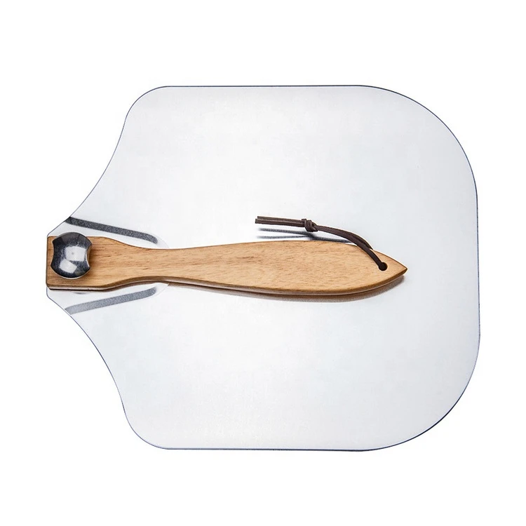 OEM 12*14Inch Turning Shovel Detachable Aluminum Metal Pizza Peel with Foldable Wood Handle