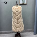 Oem Fashion Ladies Fur Vest Coat Faux Rabbit Fur custom wholesale logo design fox fur Vest Women