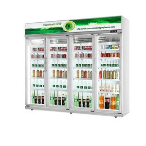 OEM Supermarket Freezer Soft Drink Fridge Upright Display Cooler Glass Door Lock