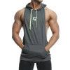 OEM Wholesale Custom Mens Plain Racerback Fitness Muscle Bodybuilding Gym Stringer Sleeveless Hoodie