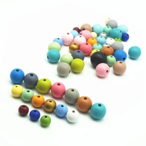 OEM wood garland necklace beautiful colored water painted farmhouse wood beads