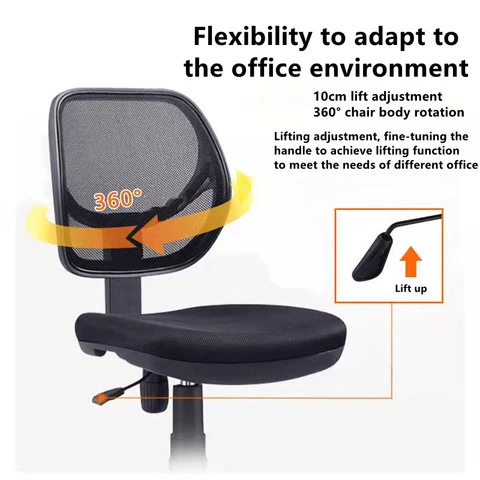 Office Chair Low Back Upholstered with Mesh Adjustable Swivel Computer Office Desk Chair