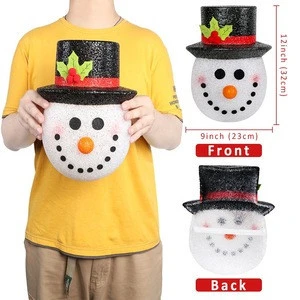 Ourwarm Wholesale 2pcs Christmas LED Snowman Lamp Shade Cover Porch Light Cover For Garden Yard Outdoor