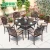 Import Outdoor aluminum garden table hot sales 2021 patio casting aluminum dining round table and chair set from China