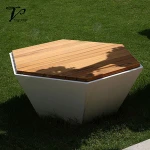 Outdoor fiberglass polygon patio bench