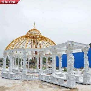 Outdoor Garden Decoration Hand Carved Large Marble Gazebo for Sale