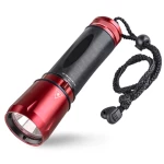 Outdoor high power 10 hours of battery life rechargeable flashlights IP68 waterproof flashlight LED diving flashlight