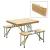 Import outdoor wood piece portable folding table and chairs sets picnic car table sets folding chair attached table from China