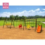 Outside park metal play structure equipment outdoor kids playground children garden swing