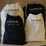 Oversize heavy duty canvas black wash bag for laundry with custom logo printed