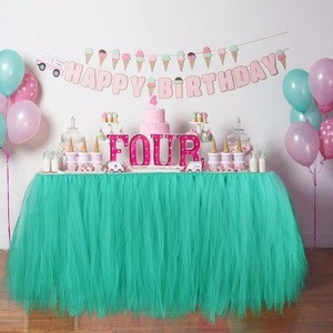 Party Supplies Birthday Kids Baby Theme Decoration Tutu Tulle Table Shirt Table Cover