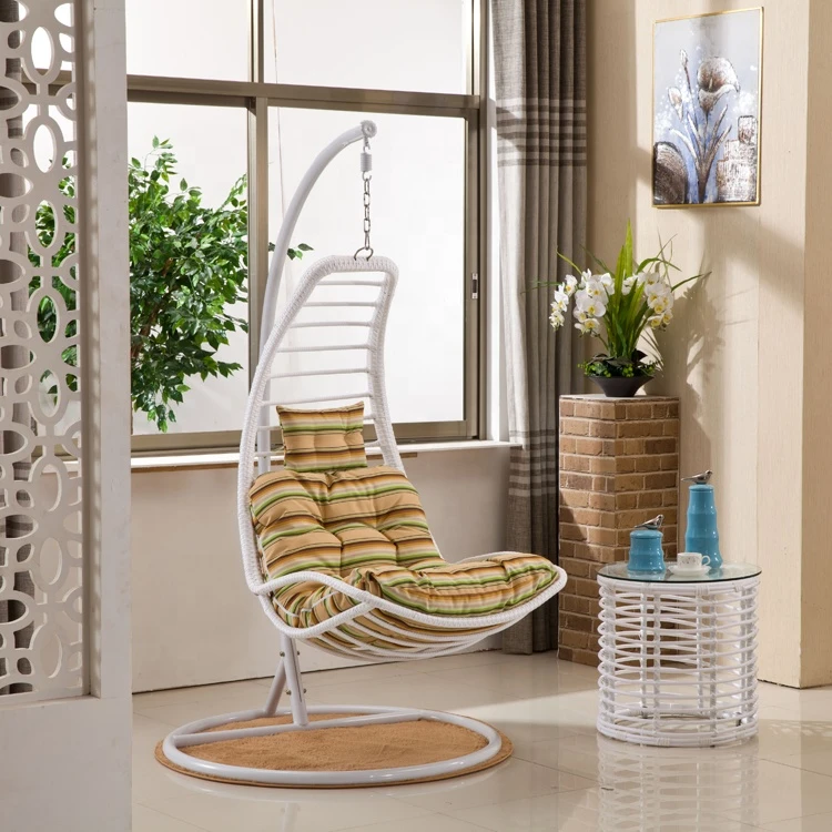 Patio Garden Rattan Hanging Chair Swing With Stand Indoor Outdoor Furnitures