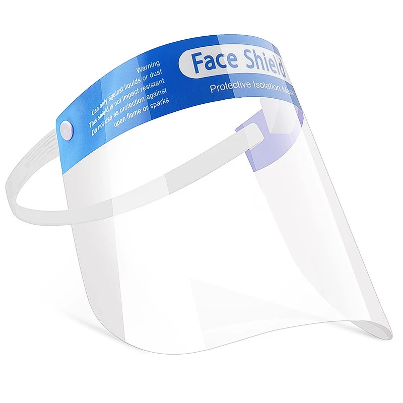PET bracket children custom reusable plastic fashion face shield with frames visor