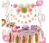 Pink and Gold Birthday Decorations Party Decoration Supplies for First Birthday Girl Supplies Girls Birthday Party Decorations