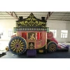 Pink Cinderella princess inflatable carriage with wheel inflatable bouncer with slide