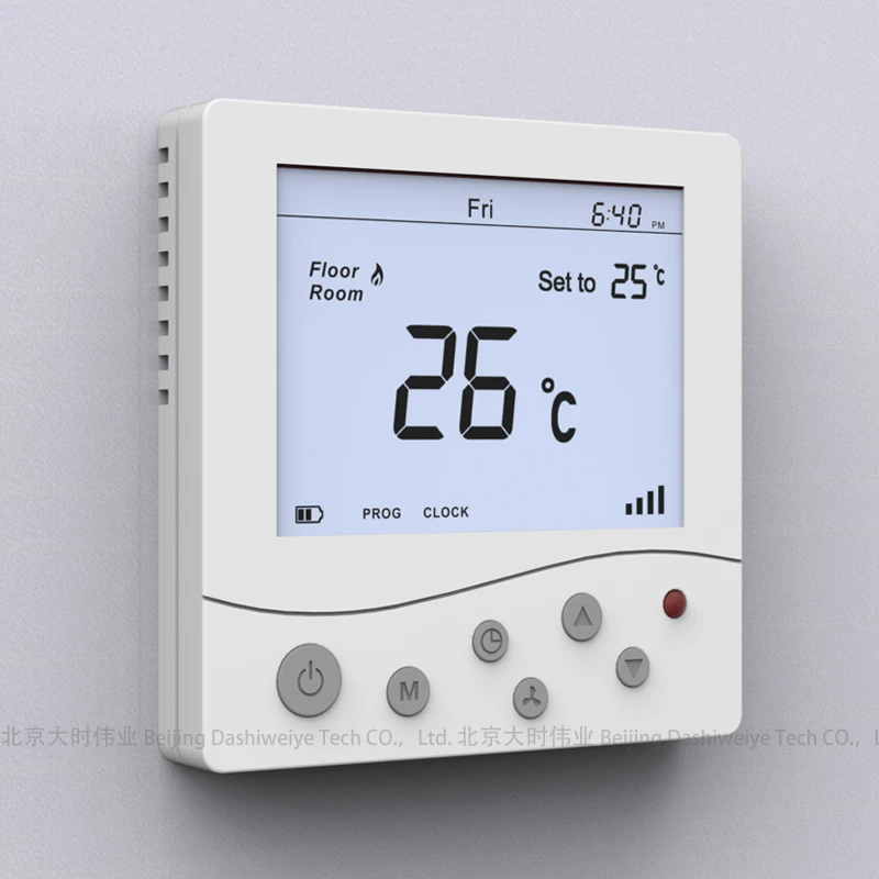 Plastic thermostat enclosure 86CM size with small LCD display and buttons