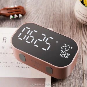 Portable alarm led  mini Bluetooth Wireless Speaker With  FM Radio, Support TF Card and U Disk