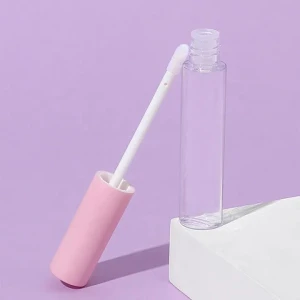 Portable and Practical 10ml Pink Lip Gloss Plastic Bottle with Transparent Lid Powder Mouth Lip Glaze Plastic Bottle