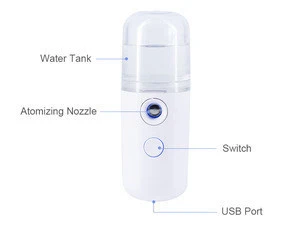 Portable handy handheld skin mister steam machine portable face nano mini facial steamer for cleaning
