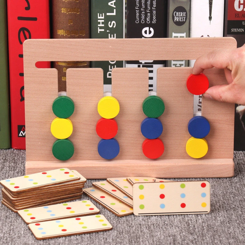 Preschool Wooden Montessori Toys Four Colors Game Color Matching Early Educational Training Teaching Aids Toys