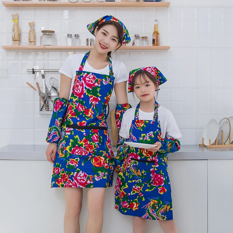 Promotional Custom Canvas Cotton Chef Cooking Kitchen Parent-child Apron