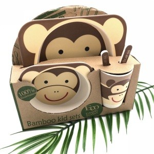 Promotional wholesale elegant biodegradable bamboo fiber kids Dinner