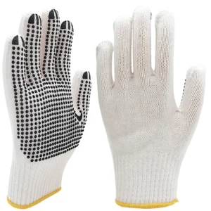 PVC dot hand gloves cotton knit construction anti slip industrial working gloves pvc rubber dot