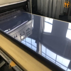 pvc plastic glossy transparent PVC thermoforming sheet with blue tint