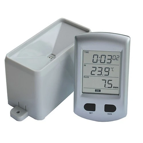 Rain gauge meter with temperature &amp; Radio cotrolled clock(AW011)