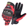 Red Black Summer Motorbike Gloves Carbon fiber protection Touch screen Full Finger Anti-collision Motorcycle Safety Reinforce