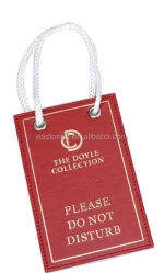 Red leather hotel room Please Do Not Disturb door sign with competitive price