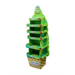 Retail Cardboard Paper Food Floor Hanger Hook Display Rack Cardboard Display Stand with Plastic Hooks