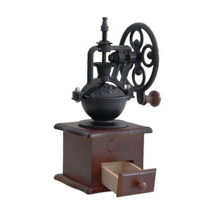 Retro Manual Wooden Vintage Style Manual Hand Grinder Coffee Maker Burr Corn Mill Grinders Hand-crank Roller Mill Coffee