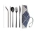 Import Reusable Metal Straw Spoon Fork Chopsticks Stainless Steel Portable Travel Cutlery Set With Case from China