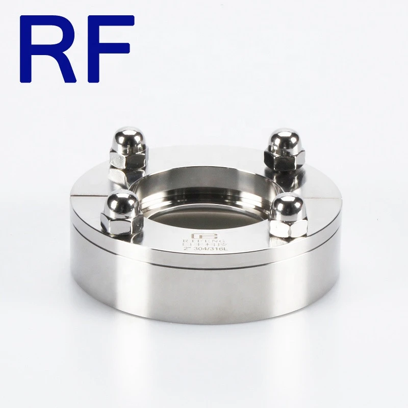 RF Flanged sanitary Stainless Steel Pipe Fittings Vacuum Flange Sight Glass