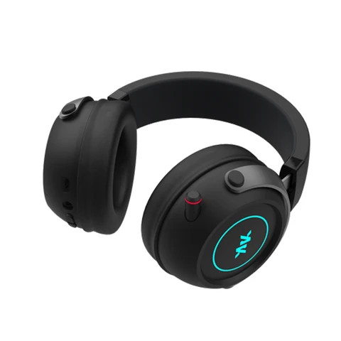 RGB Light Black Over-Ear Wireless Bluetooth Headphones for Gamer Surround Stereo Sound with CVC Noise Cancellation