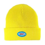 Rib knitted beanie with custom label/custom beanie with woven label/label woven beanie