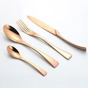 rose gold spoons forks knives cutlery flatware set