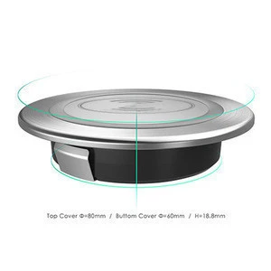 Round Embedded Desktop Table Wireless Quick Charger Stand/Mount/ Holder/Dock for Furniture or Restaurants