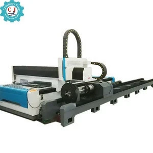 Round Square Tube Laser Cutting Machine For Stainless Steel CNC Fiber Laser Metal Pipe Cutting Machine