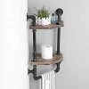 Rustic Corner Shelves Industrial Pipe Shelf with Towel Bar,Bathroom Shelves Wall Mounted