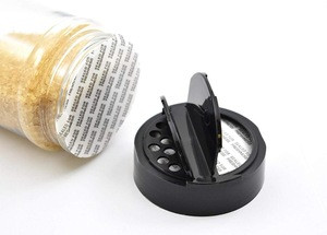 SALUSWARE Plastic Spice Jars Containers with Black Cap (14 Oz)