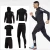 Import Sell Well New Blank Tshirts Black Soft Polyester Spandex Running Fitness Five-Piece Set Custom Logo Men Running Fitness Suit from China