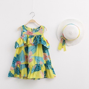 SEV.WEN Hot selling summer girl dress floral print kid clothes casual baby dress