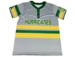 Short Sleeve 2 Button Softball Jersey Custom Sublimated Full-Button baseball Jersey including team player number