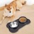 Silicone Bone Shaped Puppy Small Medium Dogs Stainless Steel Double Pet Bow Feeder