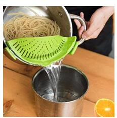 Silicone Snap Colander Clip-on Kitchen Food Strainer For Pots Colander