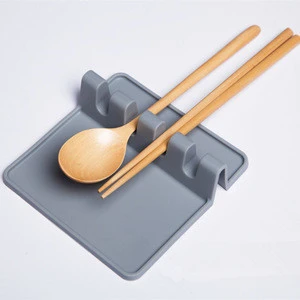 Silicone Utensil Rest with Drip Pad for Multiple Utensils Heat-Resistant Spoon Rest  Spoon Holder