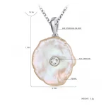 Silver Plated Shell Pearl  Women Necklace 925 Sterling Chain Necklace